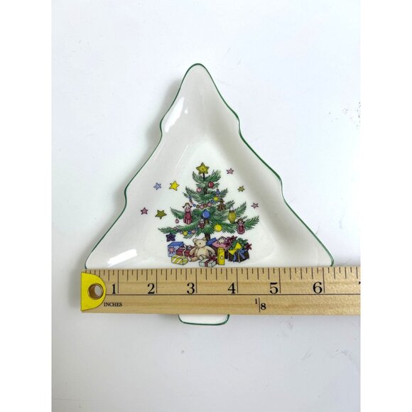 Set of 2 Nikko Japan Christmas Tree Shaped Porcelain Candy Dishes - Picture 7 of 7